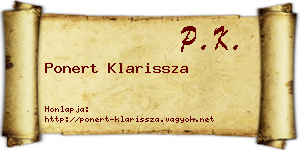 Ponert Klarissza névjegykártya